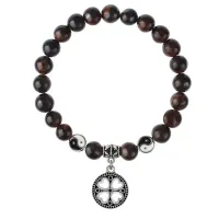 Браслет Клевер (удача, везение), Бычий глаз 8мм BSP1-11-3003