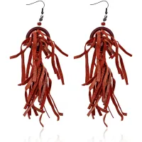 Серьги Ловец снов, цвет красный UD147-r