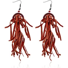 Серьги Ловец снов, цвет красный UD147-r