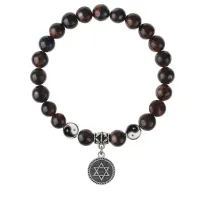 Браслет Звезда Давида (от сглаза и зла), Бычий глаз 8мм BSP1-11-3012
