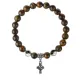 Браслет Крест (мудрость, гармония, процветание), Тигровый глаз 8мм BSP1-13-3004