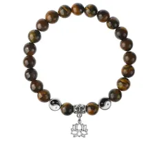 Браслет Лотос (гармония и развитие), Тигровый глаз 8мм BSP1-13-3005
