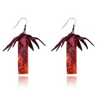 Серьги Пальма, цвет бордовый UD148