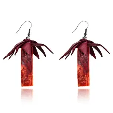 Серьги Пальма, цвет бордовый UD148