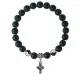 Браслет Крест (мудрость, гармония, процветание), Шунгит 8мм BSP1-14-3004