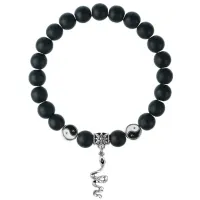 Браслет Змея (мудрость, здоровье, долголетие), Шунгит 8мм BSP1-14-3017