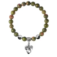 Браслет Дракон (удача, могущество, успех), Унакит 8мм BSP1-15-3001