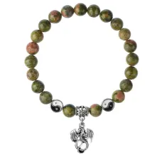 Браслет Дракон (удача, могущество, успех), Унакит 8мм BSP1-15-3001