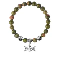 Браслет Знак Богини (магическая защита), Унакит 8мм BSP1-15-3008