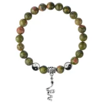 Браслет Змея (мудрость, здоровье, долголетие), Унакит 8мм BSP1-15-3017