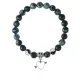 Браслет Сердце (любовь), Снежный обсидиан 8мм BSP1-17-3011