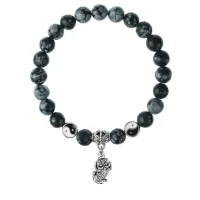 Браслет Пи Яо (богатство и защита), Снежный обсидиан 8мм BSP1-17-3016