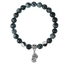 Браслет Пи Яо (богатство и защита), Снежный обсидиан 8мм BSP1-17-3016
