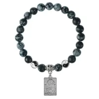 Браслет Таро - Луна, Снежный обсидиан 8мм BSP1-17-3023