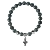 Браслет Крест (мудрость, гармония, процветание), Лабрадор 8мм BSP1-19-3004
