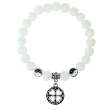 Браслет Клевер (удача, везение), Лунный камень 8мм BSP1-20-3003