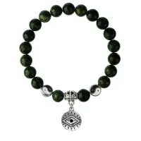 Браслет Глаз (от сглаза и порчи), Змеевик 8мм BSP1-21-3007