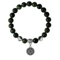 Браслет Звезда Давида (от сглаза и зла), Змеевик 8мм BSP1-21-3012