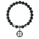 Браслет Клевер (удача, везение), Черный агат 8мм BSP1-22-3003