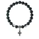 Браслет Крест (мудрость, гармония, процветание), Черный агат 8мм BSP1-22-3004