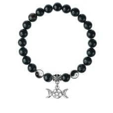 Браслет Знак Богини (магическая защита), Черный агат 8мм BSP1-22-3008