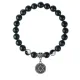 Браслет Звезда Давида (от сглаза и зла), Черный агат 8мм BSP1-22-3012