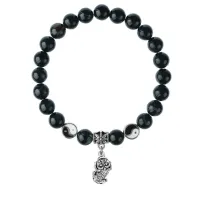 Браслет Пи Яо (богатство и защита), Черный агат 8мм BSP1-22-3016