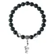 Браслет Змея (мудрость, здоровье, долголетие), Черный агат 8мм BSP1-22-3017