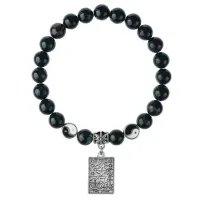 Браслет Таро - Звезда, Черный агат 8мм BSP1-22-3021