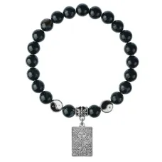 Браслет Таро - Солнце, Черный агат 8мм BSP1-22-3022
