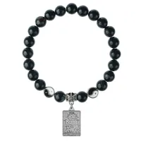 Браслет Таро - Луна, Черный агат 8мм BSP1-22-3023