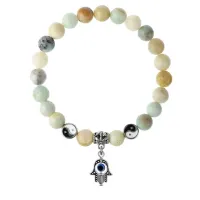 Браслет Хамса (от сглаза и зла), Амазонит 8мм BSP1-23-3006