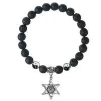 Браслет Глаз (от сглаза и порчи), Лава 8мм BSP1-25-3002