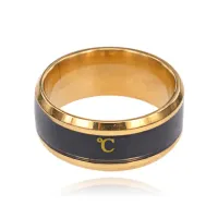 Термокольцо, цвет черно-золотой, размер 6 KL200-1