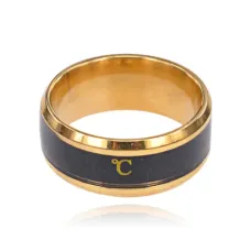 Термокольцо, цвет черно-золотой, размер 6 KL200-1