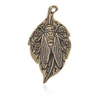 Кулон Лист и Цикада, 4х2см BJK230