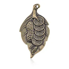 Кулон Лист и 5 монет, 4х2см BJK231