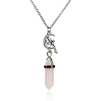 Кулон-маятник для биолокации Пентаграмма 4х1см, розовый кварц BJK149-4
