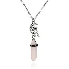 Кулон-маятник для биолокации Пентаграмма 4х1см, розовый кварц BJK149-4