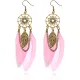 Серьги Ловец снов с перьями, цвет розовый SE104-5