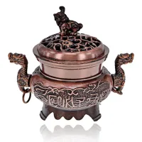 Курительница для благовоний Два дракона, цвет медный PBK054-C