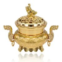 Курительница для благовоний Два дракона, цвет золотой PBK054-G