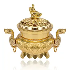 Курительница для благовоний Два дракона, цвет золотой PBK054-G