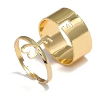 Парные безразмерные кольца Ключ от сердца KL308