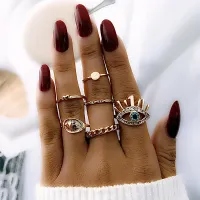 Набор из 6 колец, цвет золотой KLN045