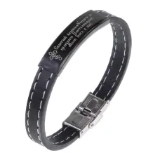 Кожаный браслет Молитва Целителю Пантелеймону BSKR2-605