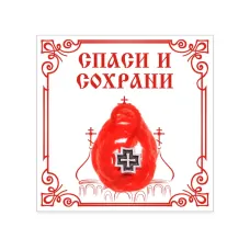 Красная нить с подвеской Крест, цвет серебряный KN5-001