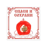 Красная нить с подвеской Крест, цвет золотой KN5-002