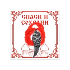 Красная нить с подвеской Крыло ангела, цвет серебряный KN5-004