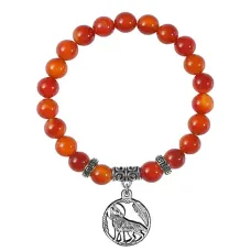 Браслет Волк (защита, сила, победа), Сердолик BSP-01-07
